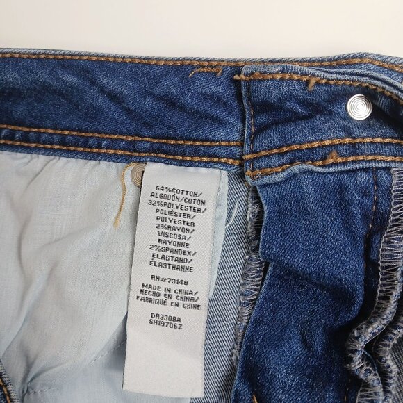 Boomboo! High-Rise Distressed Denim Shorts Blue Frayed Hem - Picture 8 of 9